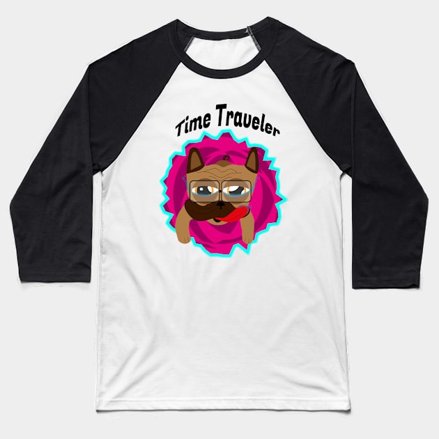 Time traveler pug Baseball T-Shirt by NekroSketcher